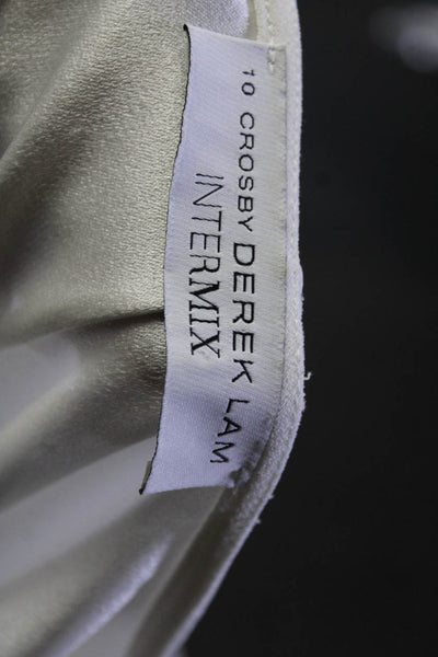 10 Crosby Derek Lam Intermix Women's Sleeveless V Neck Blouse White Size S