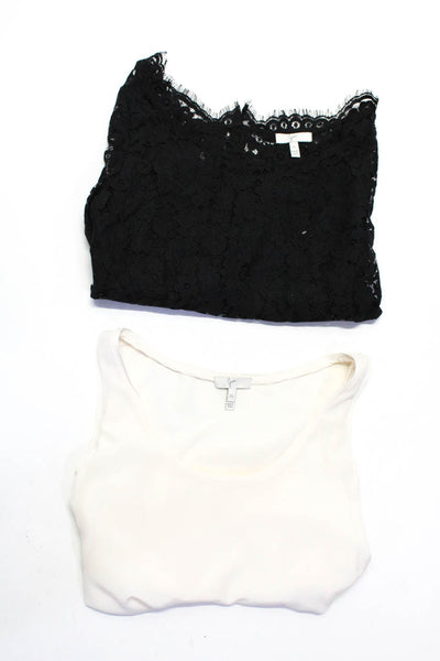 Joie Women's Silk Tank Top Lace Blouse Ivory Black Size XS Lot 2