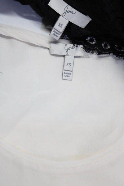 Joie Women's Silk Tank Top Lace Blouse Ivory Black Size XS Lot 2