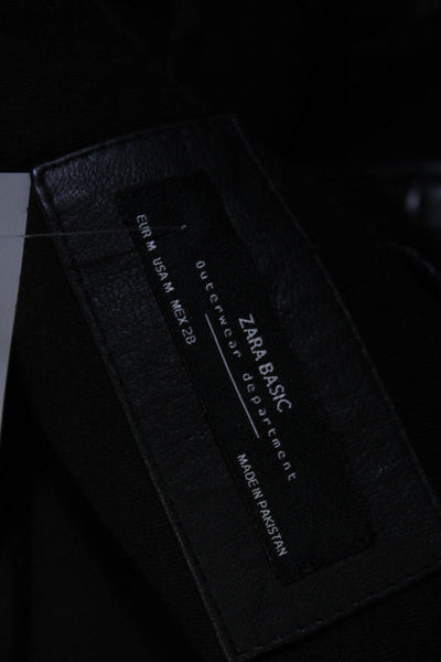 Zara Basic Womens Quilted Stitch Lined Bomber Jacket Black Size M