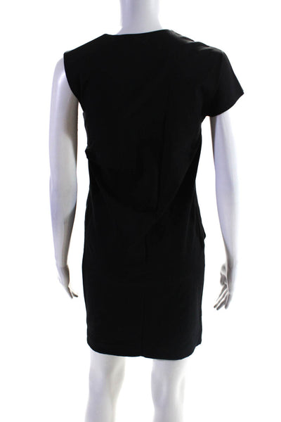 Carven Womens One Shoulder Surplice Stretch Twill Sheath Dress Black Size FR 36