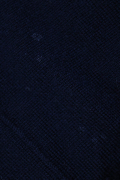 ELEVENTY Womens V Neck Short Sleeve Striped Tight Knit Sweater Blue Size 11