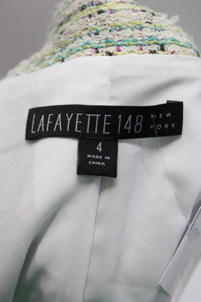Lafayette 148 New York Womens Green Textured Two Button Blazer Jacket Size 4