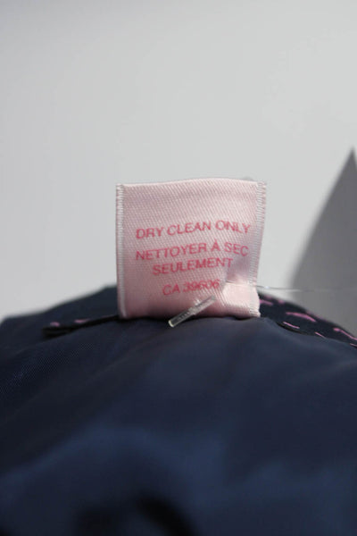 Pink Tartan Womens Navy Cotton Two Button Long Sleeve Blazer Jacket Size 6