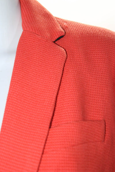 Catherine Catherine Malandrino Womens Orange One Button Long Sleeve Blazer Size8