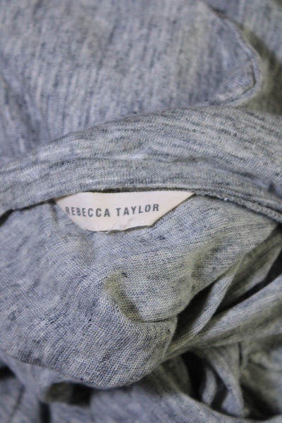 Rebecca Taylor Womens Scoop Neck Sleeveless Linen Peplum Midi Dress Gray Size M