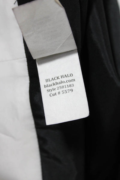 Black Halo Women's Short Sleeve Colorblock Top Black White Size 4