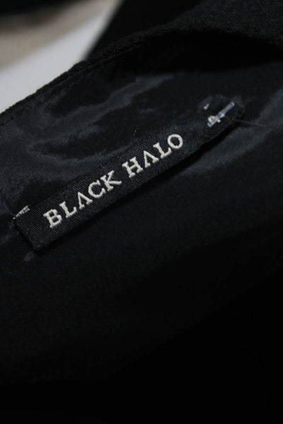 Black Halo Women's Short Sleeve Colorblock Top Black White Size 4