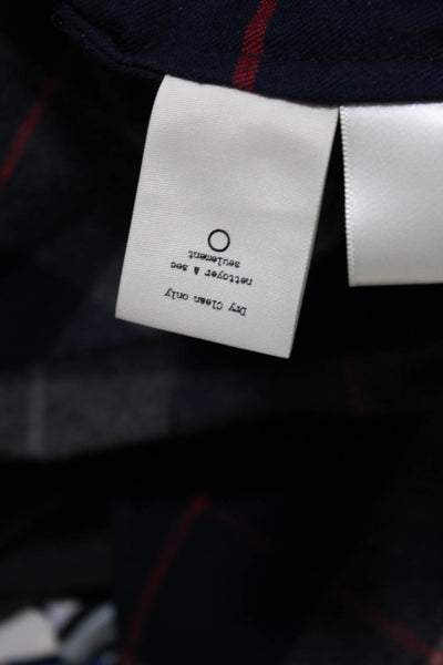 Rag & Bone Jean Women's Cotton Plaid Short Sleeve Crewneck Top Gray Size S