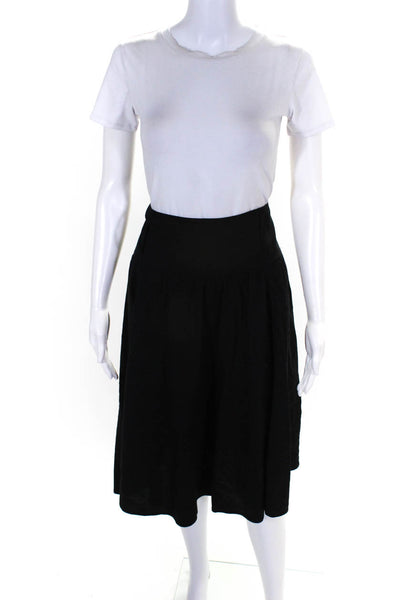 Theory Womens Linen Kiara A Line Skirt Black Size 10