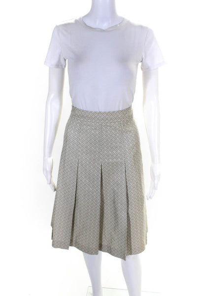 Theory Womens A Line Box Pleated Skirt Gray Cotton Size 12