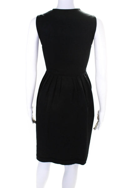 Generra Womens Cotton Unlined Sleeveless Pleated Fit & Flare Dress Black Size 10