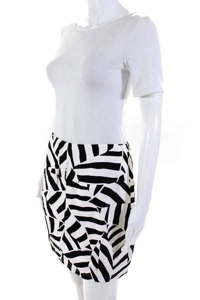 Cynthia Cynthia Steffe Womens Abstract A-Line Cotton Skirt White Black Size 0