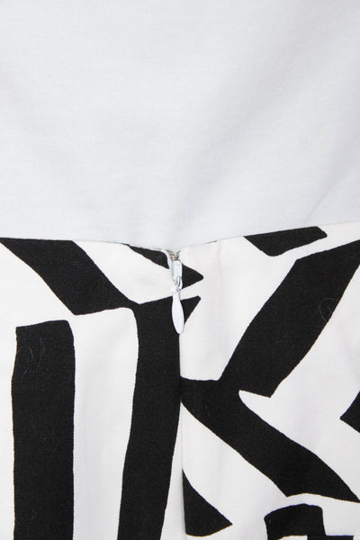 Cynthia Cynthia Steffe Womens Abstract A-Line Cotton Skirt White Black Size 0