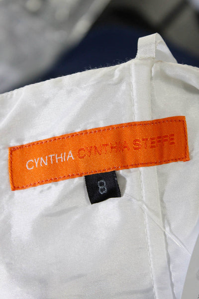 Cynthia Cynthia Steffe Womens Abstract Strapless Corset Dress White Size 8