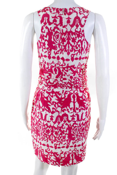 Cynthia Cynthia Steffe Womens Abstract Sleeveless Scoop Neck Dress Pink Size 8