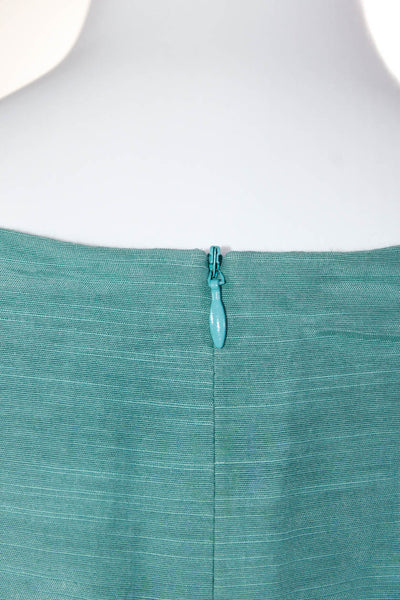 Nanette Lepore Women's Square Neck Sleeveless Embroider Lined Mini Dress Green 8