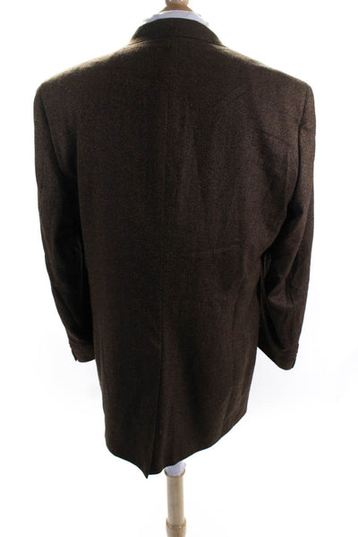 Austin Reed Men's Wool Long Sleeve Two Button Collared Blazer Brown Size XL