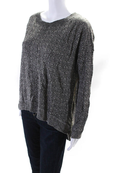 Theory Womens Crew Neck Efina Loryelle Sweater Gray Wool Blend Size Medium