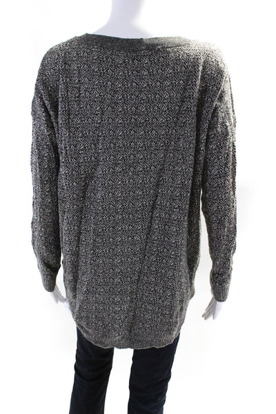 Theory Womens Crew Neck Efina Loryelle Sweater Gray Wool Blend Size Medium