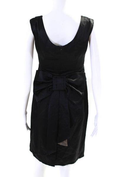 Nanette Lepore Womens Black Silk Drape Neck Sleeveless Shift Dress Size 2