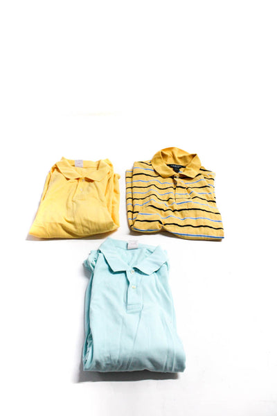 Brooks Brothers Mens Yellow Cotton Collar Short Sleeve Polo Shirts Size XL lot 3