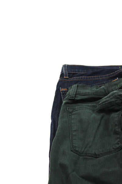 J Brand Womens Cotton Mid-Rise Skinny Leg Denim Jeans Blue Green Size 29 Lot 2