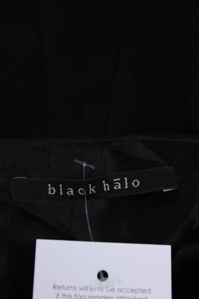 Black Halo Womens Chiffon Ruffle Spaghetti Strap Sheath Dress Black Size Large