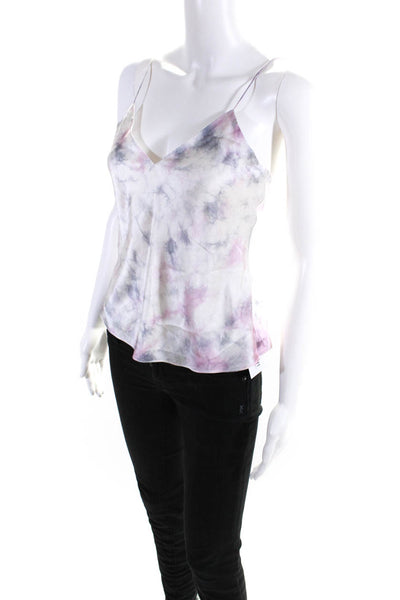 Cami NYC Womens Silk Marble Print Tank Top Multi Colored Size Extra Small