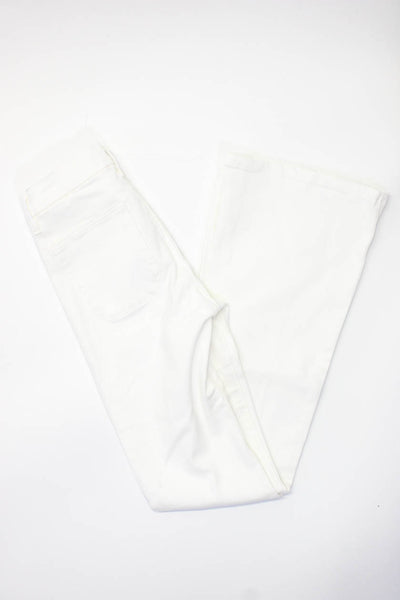 MiH Jeans Womens High Rise Kick Flare Leg Marrakesh Jeans White Cotton Size 24