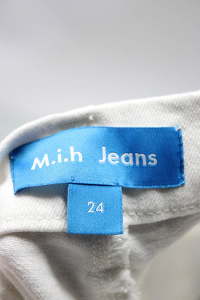 MiH Jeans Womens High Rise Kick Flare Leg Marrakesh Jeans White Cotton Size 24