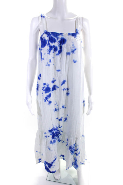 Velvet by Graham & Spencer Womens Tie Dye Dress White Blue Size Extra Small