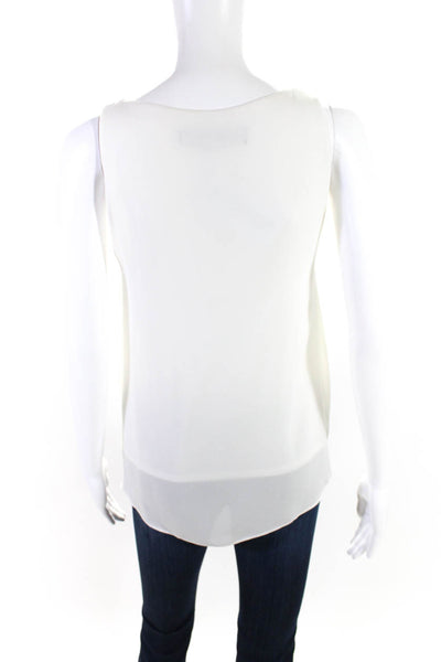 Alice + Olivia Womens Silk Layer Sleeveless A-Line Tank Top Blouse White Size XS
