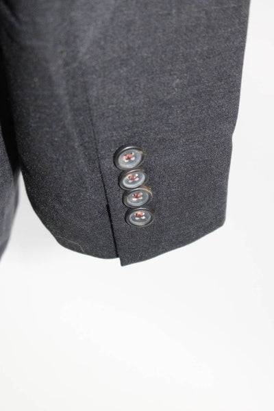 Hart Schaffner Marx Men's Lined Linen Two Button Collared Blazer Blue Size 48