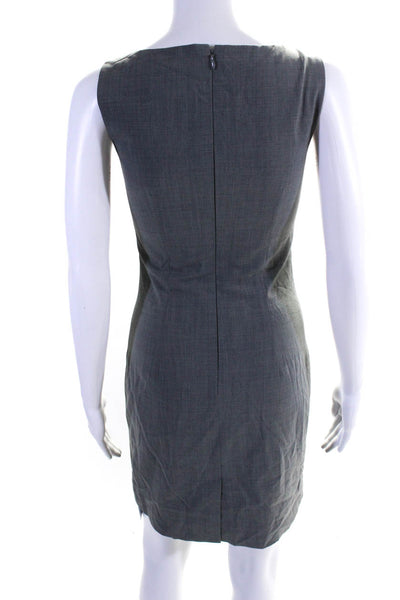 Theory Womens Sleeveless Bette B Sheath Dress Gray Wool Size 0