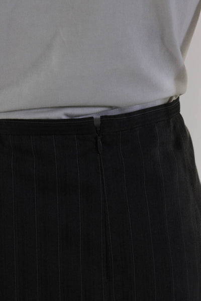 BCBG Max Azria Womens Pinstripe Pleated Drop Waist Skirt Gray Size 6