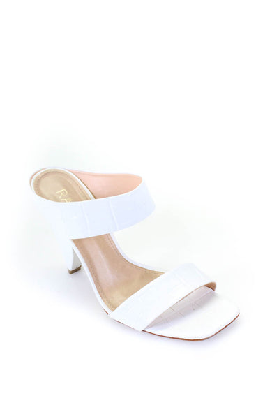 Raye Womens Open Toe Animal Print Leather High Heel Sandals White Size 9.5