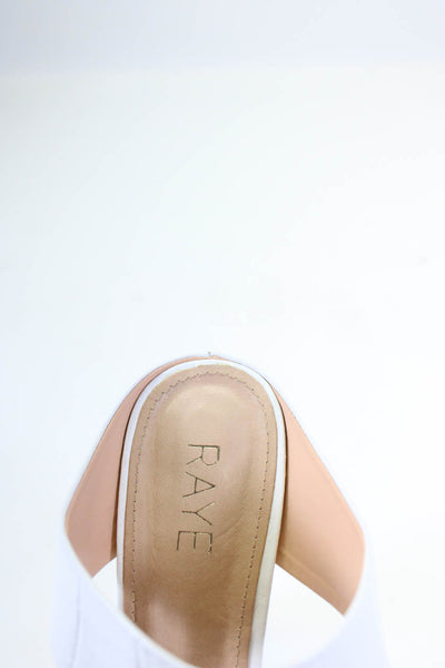 Raye Womens Open Toe Animal Print Leather High Heel Sandals White Size 9.5