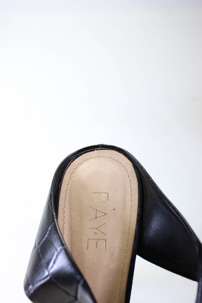 Raye Womens Ankle Strap Animal Print Leather High Heel Sandals Black Size 9.5