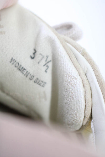 Hogan Womens Suede Low Top Sneakers Beige Pink Size 37.5 7.5