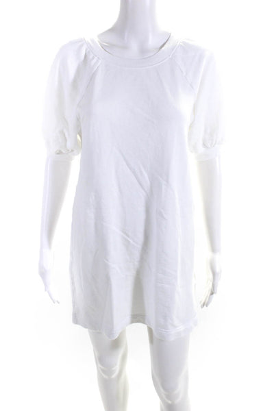 Z Supply Womens Short Sleeve Sweater Dress White Cotton Size Extra Small