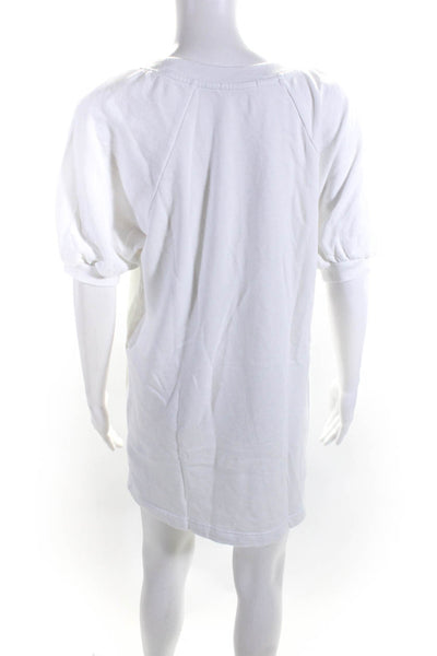Z Supply Womens Short Sleeve Sweater Dress White Cotton Size Extra Small