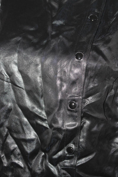 Sandro Women's Sleeveless Crew Neck Leather Tank Top Black Size 1