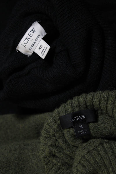 J Crew Women's Cotton Long Sleeve Turtle Neck Sweater Black Size XS Lot 2