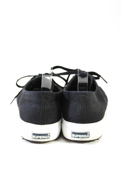 Superga Mens Black Canvas Low Top Fashion Sneakers Shoes Size 11