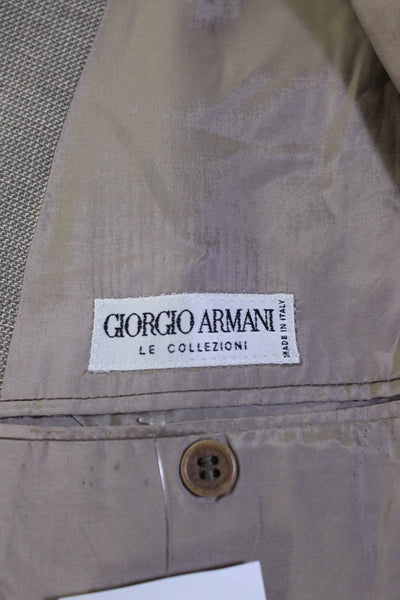 Giorgio Armani Le Collezioni Mens Brown Two Button Long Sleeve Blazer Size 44