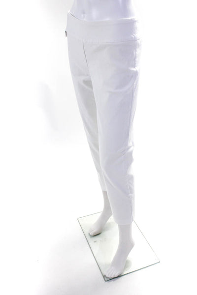 Lisette Women's Cropped High Rise Straight Leg Pull On Pants White Size 6