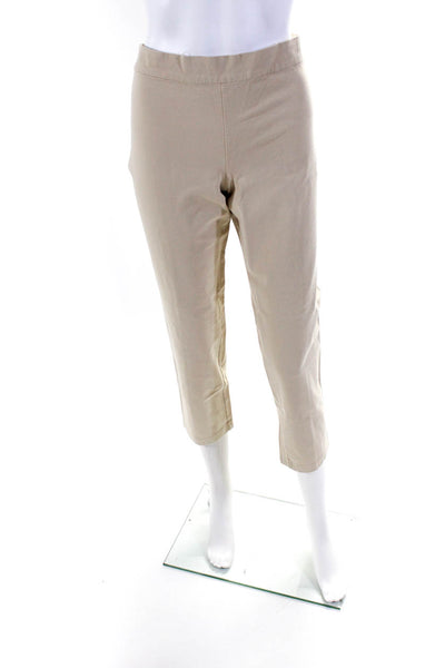 The Row Women's Stretch Mid Rise Pull On Slim Fit Casual Pants Beige Size L