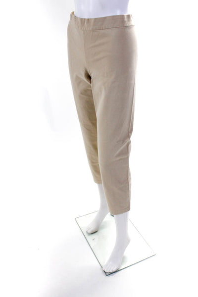 The Row Women's Stretch Mid Rise Pull On Slim Fit Casual Pants Beige Size L
