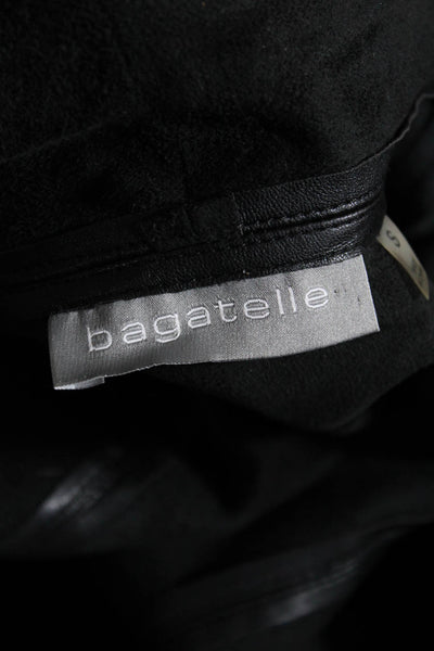 Bagatelle Womens Faux Leather Wrap Jacket Black Size Small